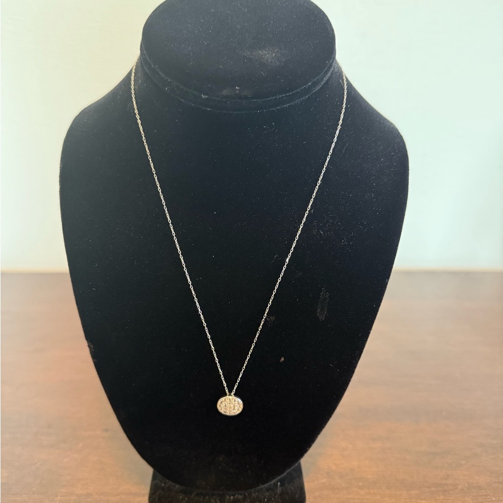 Sterling Silver 925 Pave Set Round Necklace